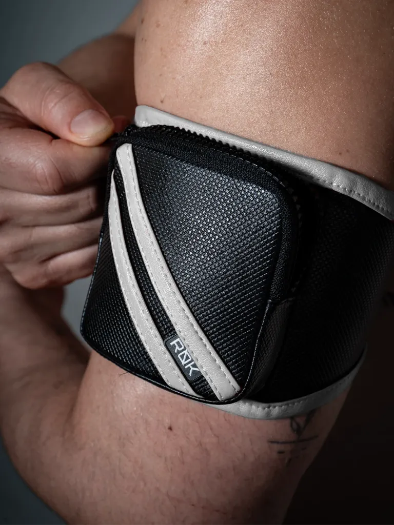 Biker bag biceps band front detail white.webp