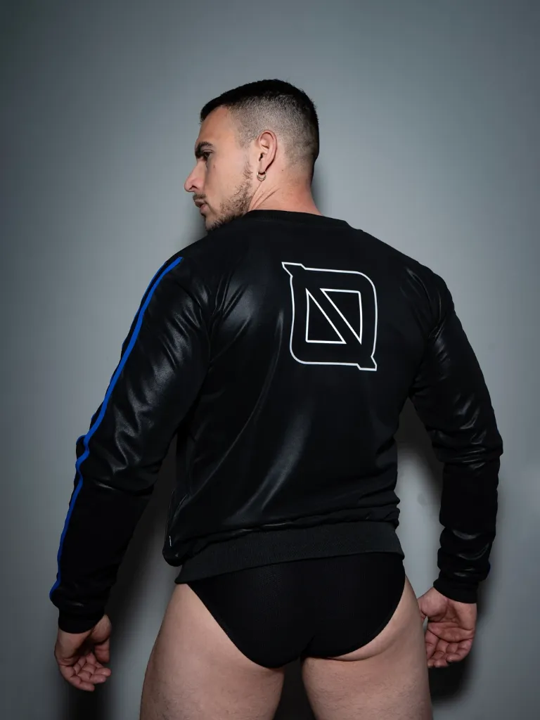Rebel two stripes jacket back blue.webp